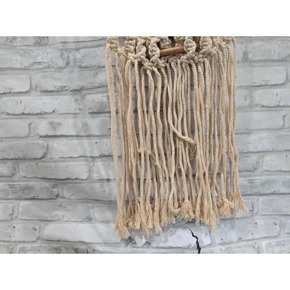 Owl Macrame Wall Hanging Handmade Woven Tapestry Boho Art Home Decor Tassel 70s